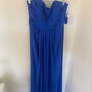 David’s Bridal Blue Strapless Dress